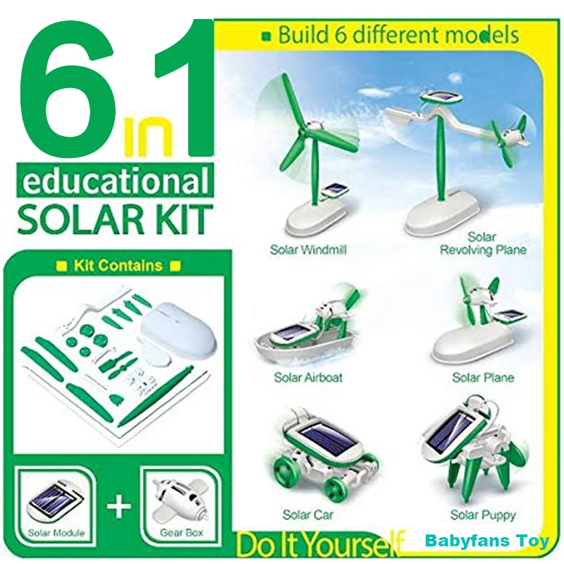 Model Kit U Boat - ソーラーパワーロボットキット,パズル,ファン,車のおもちゃ,科学実験室,DIY,教育用ガジェット,6-in-1