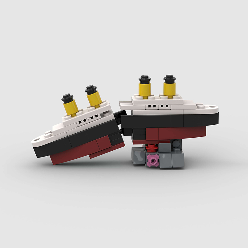 Model Kit U Boat - ミニ RMS タイタニック沈没船モデル半分に壊れる MOC ビルディングブロックレンガボートキット建設セットギフト大人子供