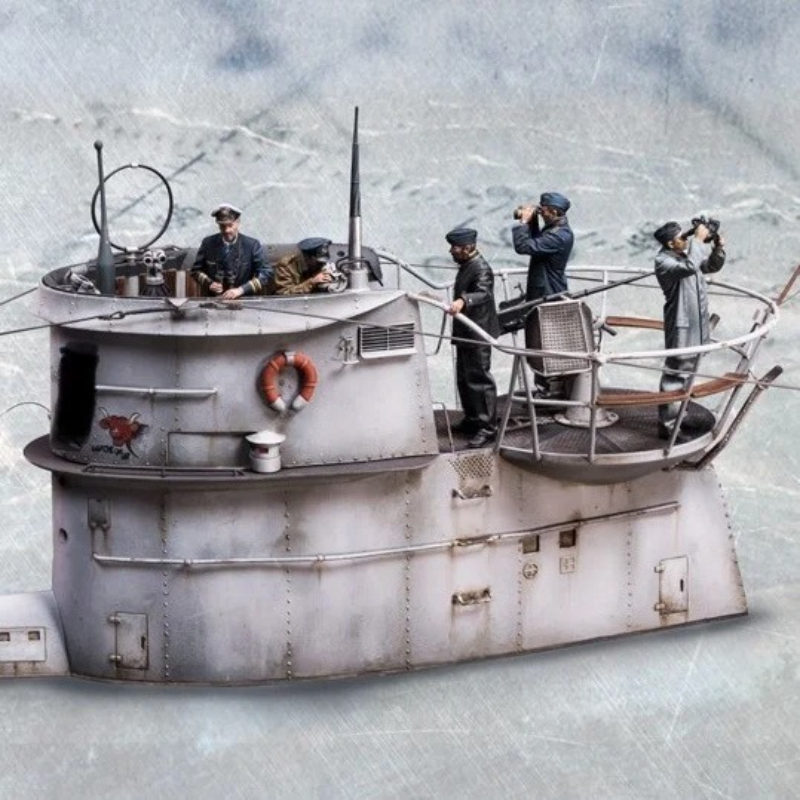 Model Kit U Boat - 1/35 スケールダイキャスト樹脂フィギュアモデルキット U ボート司令官と乗組員 5 フィギュア未組み立て未塗装ボートなし