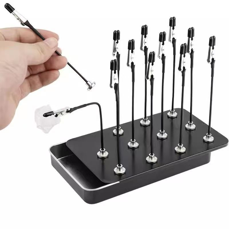 Model Kit Paint Set - モデル塗装スタンドベースホルダー 12 個ワニ口クリップスティック磁気曲げ可能エアブラシスプレー趣味 DIY モデルクラフト