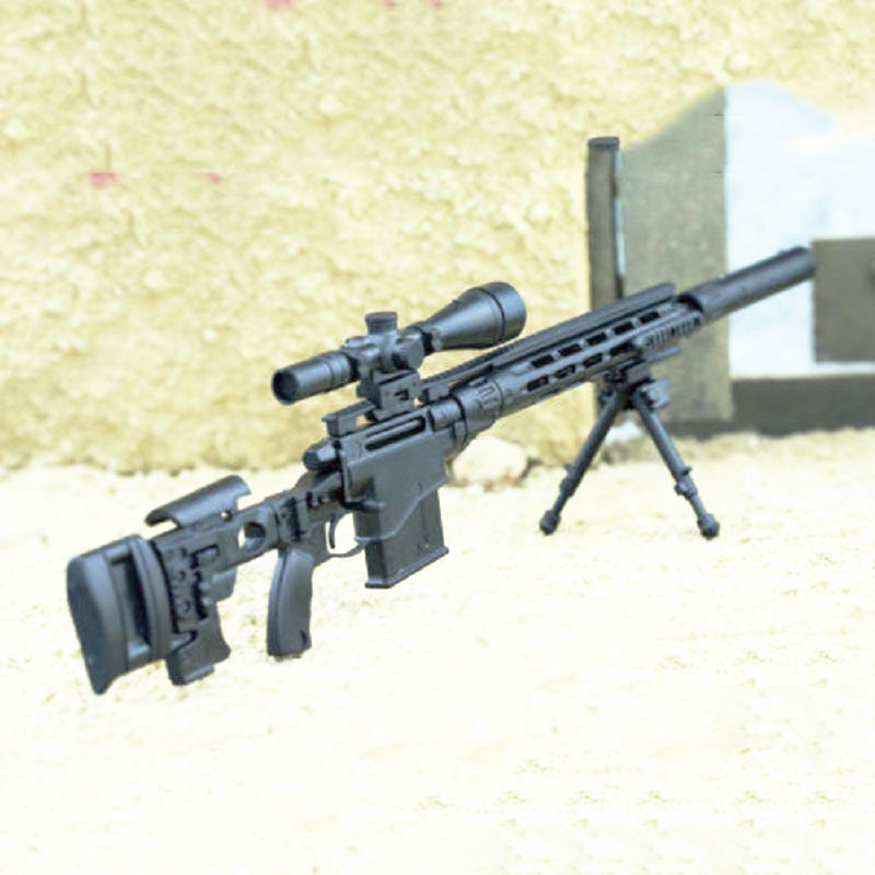 Model Kit Weapons - 1/6 スケールレミントン MSR モジュラースナイパーライフルモデルガンアセンブリパズルビルディングレンガ 12 