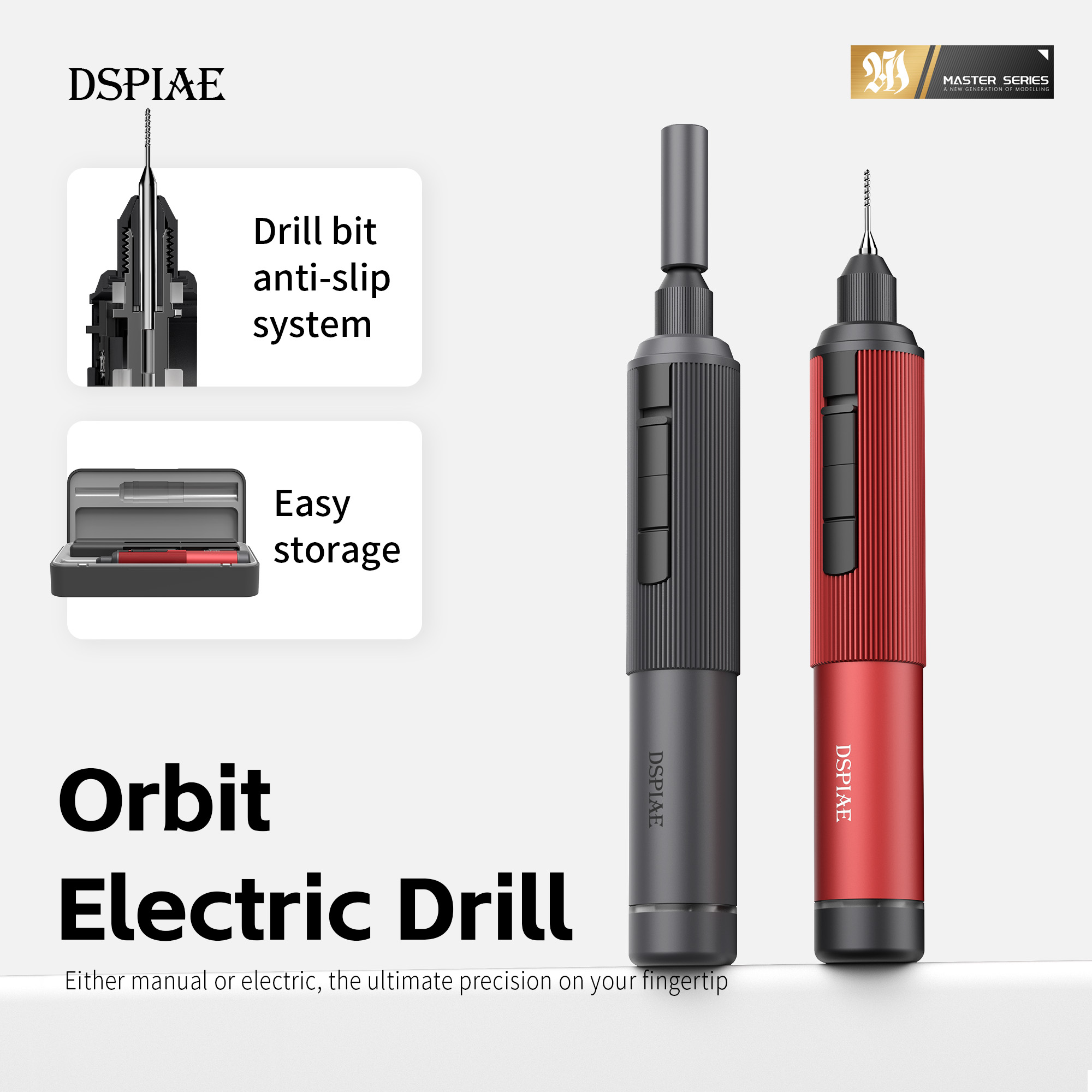 Model Kit Paint Set - 新しい DSPIAE AT-ED01 オービット電動ハンドドリルドライバープラスチック木材軟金属モデル組立ホビー DIY ツールキット黒/赤