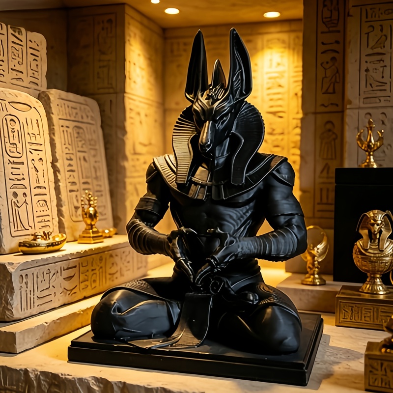 3Dプリント製のハート型アヌビス像、黒いエジプトのジャッカル - Model Kit Anubis のレビューと価格