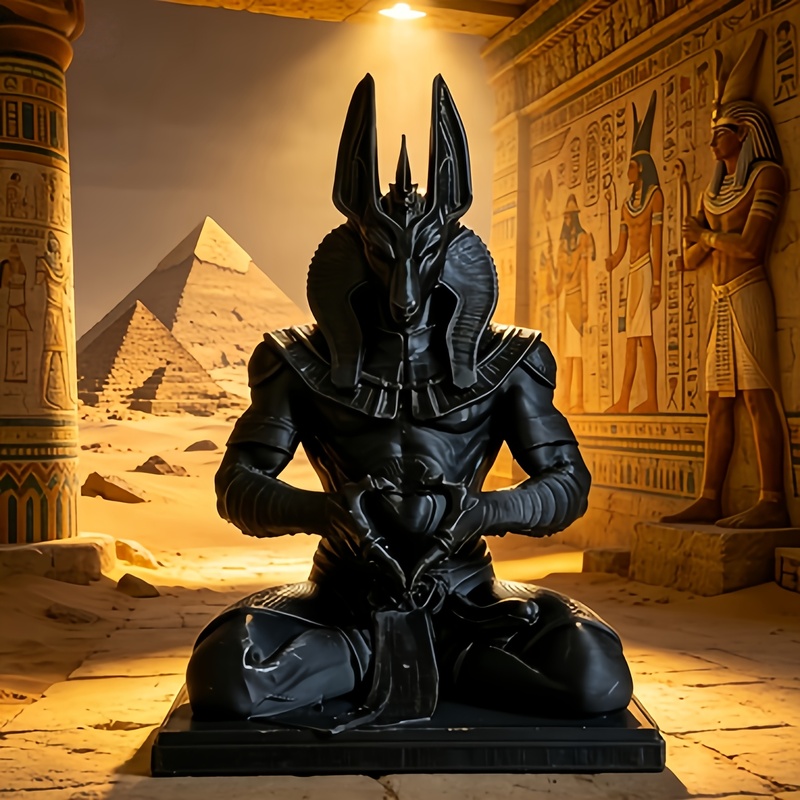 3Dプリント製のハート型アヌビス像、黒いエジプトのジャッカル - Model Kit Anubis のレビューと価格