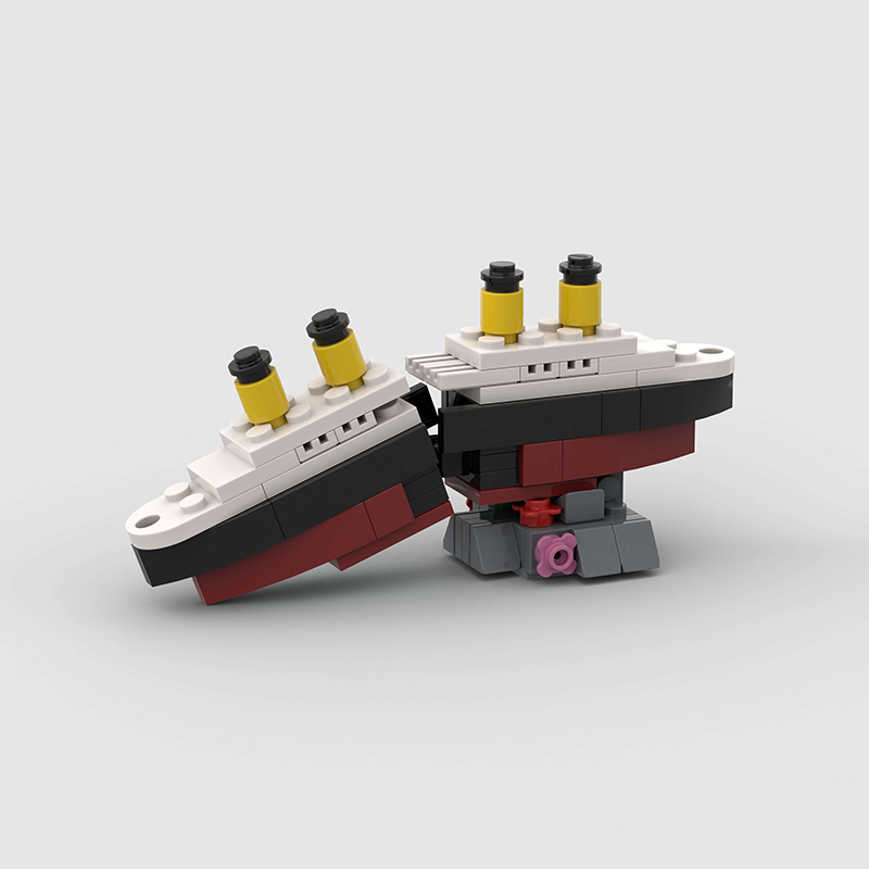 ミニ RMS タイタニック沈没船モデル半分に壊れる MOC  - Model Kit U Boat のレビューと価格