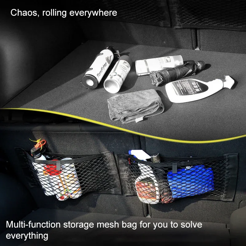 車のバックリアメッシュトランクシート弾性ストリングネットマジ - Model Kit Runner Organizer のレビューと価格