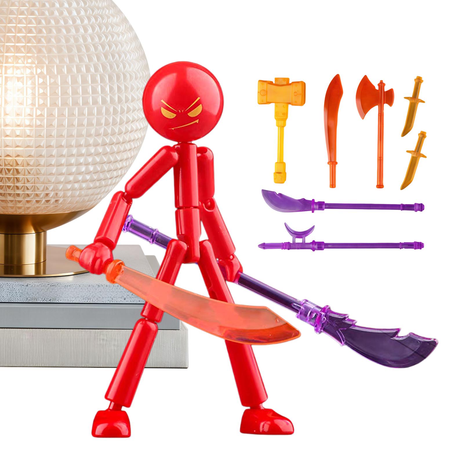 DIYポーズ調整可能なスティックマンフィギュアキット、武器と - Model Kit Weapons のレビューと価格